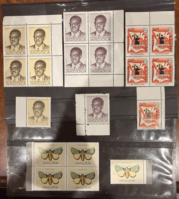 Angola Stamps Mint And Block of 4 1st President, Butterfly, Congress Of OMA