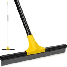 Squeegee Broom for Floor, 18'' Heavy Duty Rubber Wiper with 60'' Long Handle for