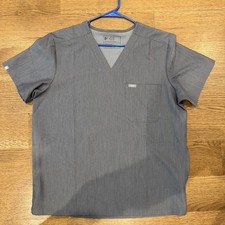 Figs Catarina Women's One-Pocket Scrub Top Tech Collection Heathered Grey Size L