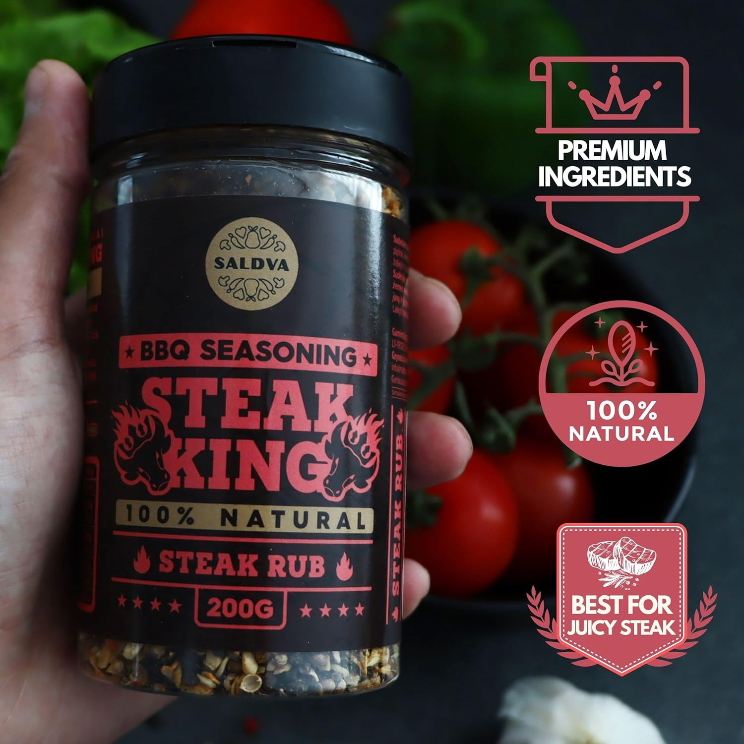Steak King BBQ Rub - 100% Natural Seasoning - Perfectly Balanced Blend of Spices thumbnail 3