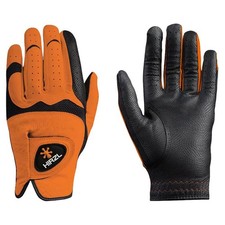 HIRZL Trust Hybrid Plus - Men Golf Gloves, Left Hand - Orange - Medium Large