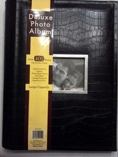 Deluxe Memories Photo Album 402 Pockets Up To 4x6 Black Vegan Leather Look - New