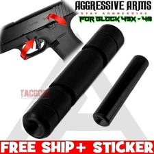 AGGRESSIVE ARMS BLACK DIMPLE FRAME TRIGGER STAINLESS STEEL PINS GLOCK 43 43X 48