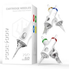 Professional Tattoo Cartridges Needles 50-Pack, Assorted Sizes Round Liner Sh...