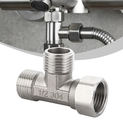 Adaptador en T Válvula de 3 Vías/Para Desviador Baño Inodoro/Rociador de Bidé Cabezal de Ducha/G1/2 - Imagen 5 de 24