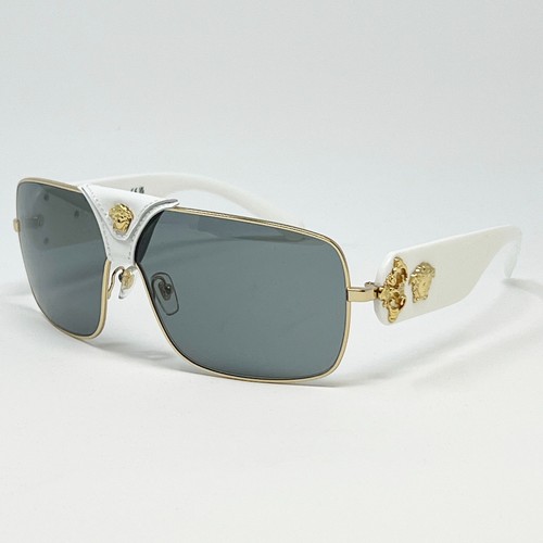 Versace VE2207Q-134187 Gold White 38mm Metal Medusa Men's Sunglasses - Picture 10 of 10
