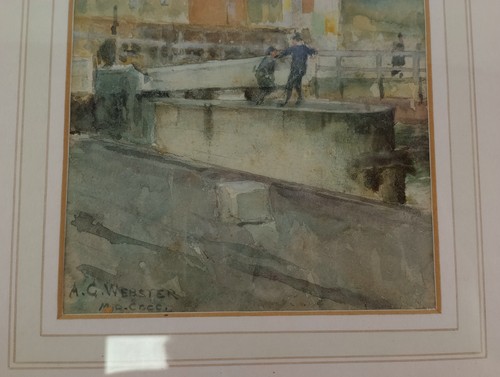 A G Webster Framed Watercolour Painting Cityscape Signed Art - Picture 4 of 18