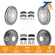 Front Rear Coated Brake Rotor & Ceramic Pad Kit For Chevrolet Impala Monte Carlo