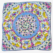 NOS Vtg. Linen Handkerchief Victorian Renaissance Vignettes