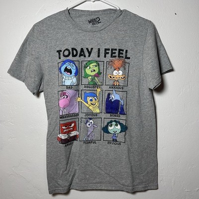 Inside Out 2 - Today I Feel- Tee Shirt Size S Grey Crew Neck
