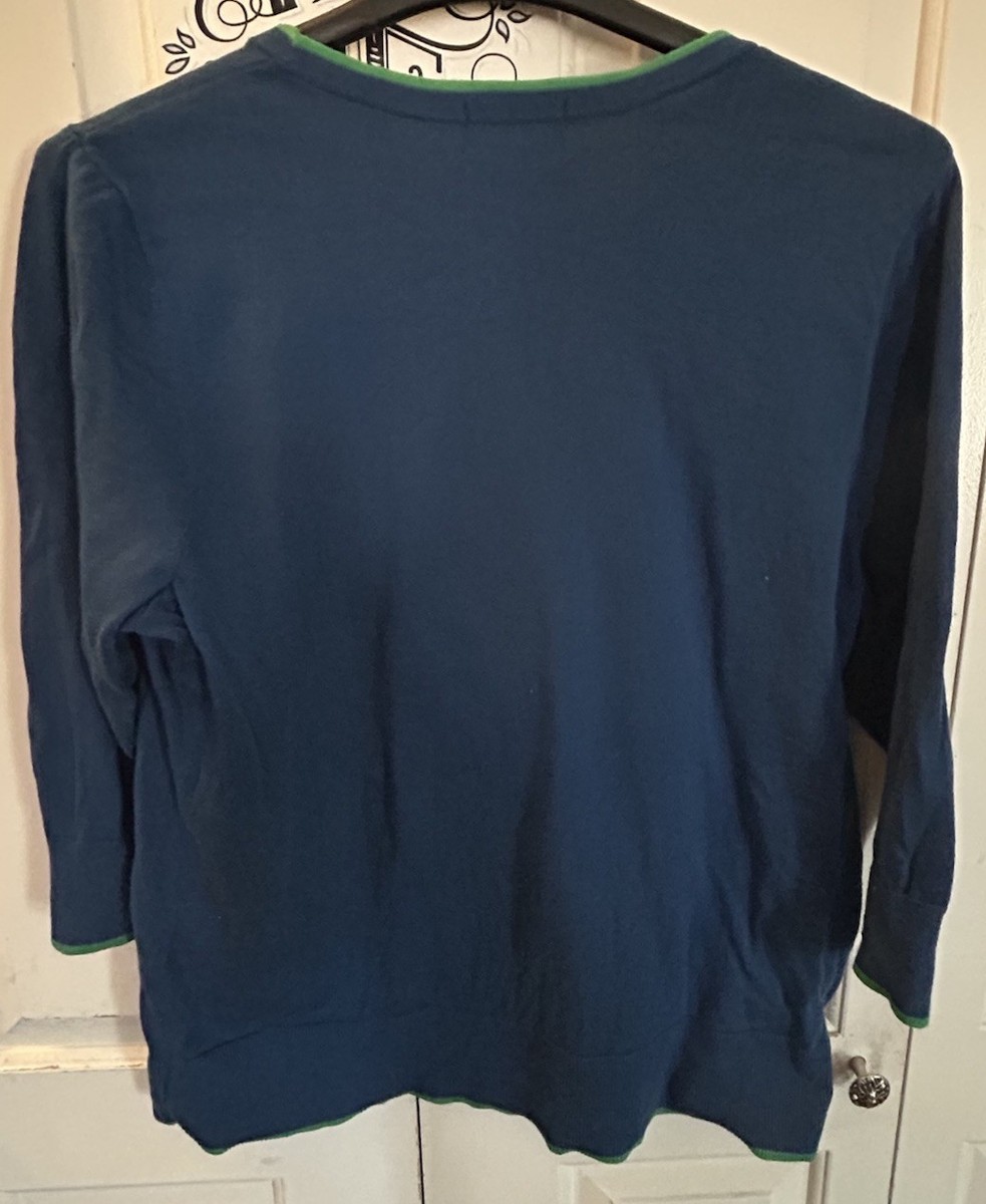 Lands' End Scottie Dog Print ‘Dapper Dog’Sweater Blue 100% Supima Cotton Size 2X View 4