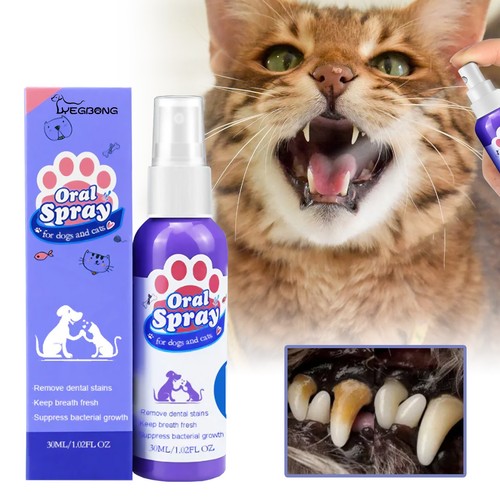 Pet Oral Spray Teeth Cleaning for Dog Cat Bad Breath Tartar Plaque Removal 30Ml - Picture 2 of 6