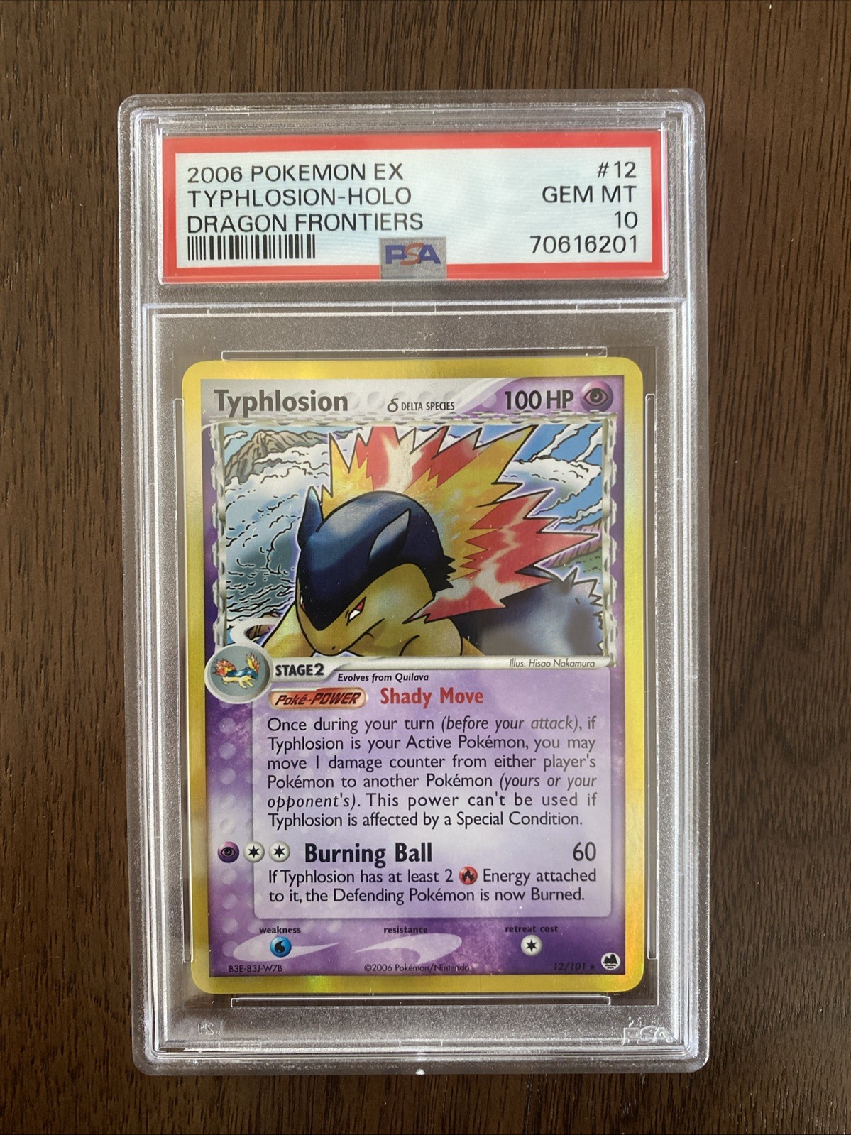 2006 POKEMON EX DRAGON FRONTIERS 12 TYPHLOSION-HOLO PSA 10! POP 23 🔥