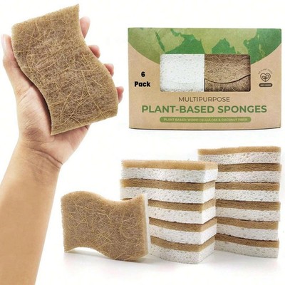 12pcs Kitchen Sponge Natural Biodegradable Eco-Friendly Dish Sponges for Kitchen