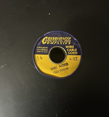 Consolidated Companies #34 Bare Nickel Chromium Wire Cable Cord, 4oz.
