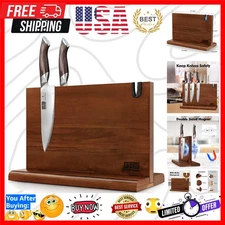 Double-Sided Knife Holder - Elegant Acacia Wood with Space-Saving Design