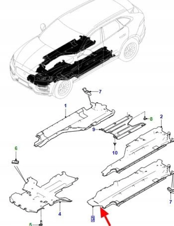 ORYGINALNA osłona podwozia lewa JAGUAR F-PACE T4A43982 - Image 4 of 4