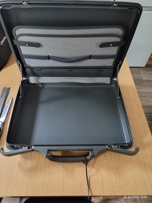 Vintage Samsonite Aktentasche Attaché Case ABS Hartschale Slim Schwarz TV Requisite