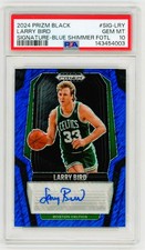 2024 Panini Prizm Black Larry Bird Blue Shimmer FOTL Auto /25 PSA 10 Gem Celtics