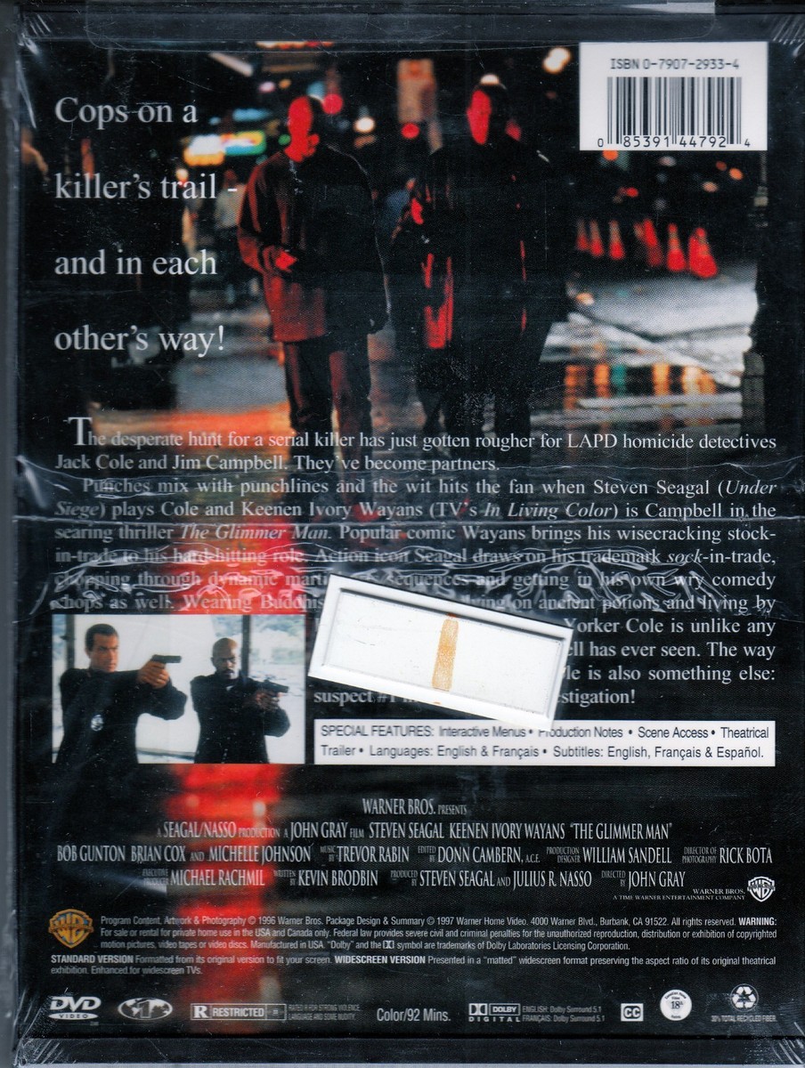 The Glimmer Man (DVD, 1997, Standard and Letterbox) for sale
