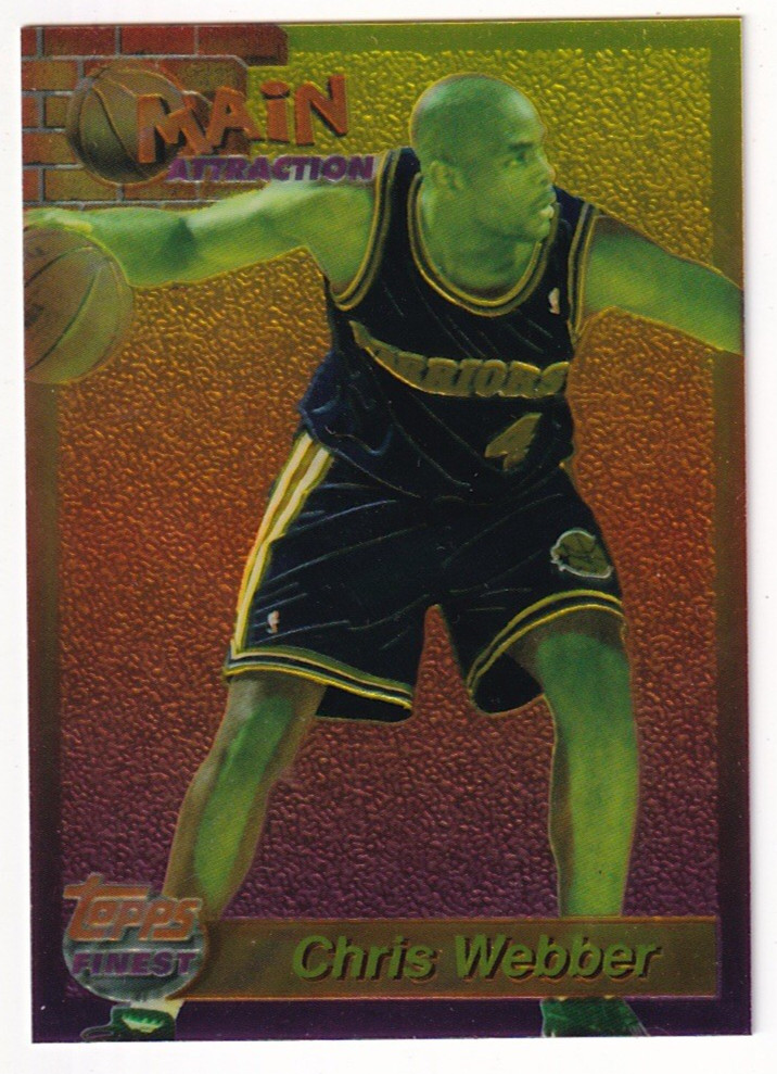 1993-94 Topps Finest Main Attraction Chris Webber #9 (RC) Warriors EX-MT