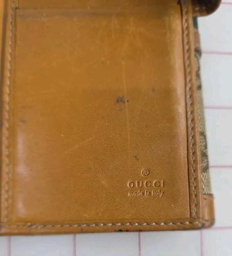 Gucci Tan/Beige GG Canvas and Leather Web Flap Continental Wallet - Picture 4 of 8