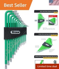 Tools Extra-Long Arm Tamper Resistant Star Key Set - 13 Piece , Green, 1