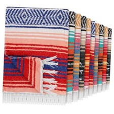 10 Pcs Mexican Blankets Bulk Yoga Authentic Throw Mexican Serape Blanket
