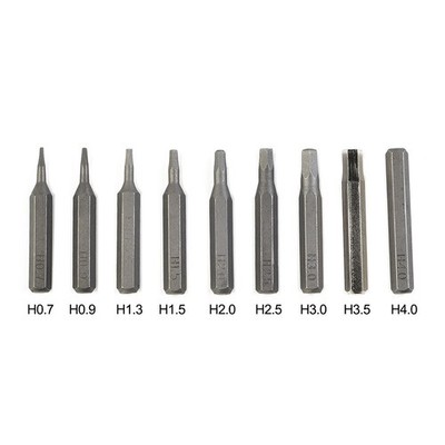 28mm Steel Screwdriver Bits H0.7 H0.9 H1.3 H1.5.5 H3 H3.5 H4 4mm Hex Shank