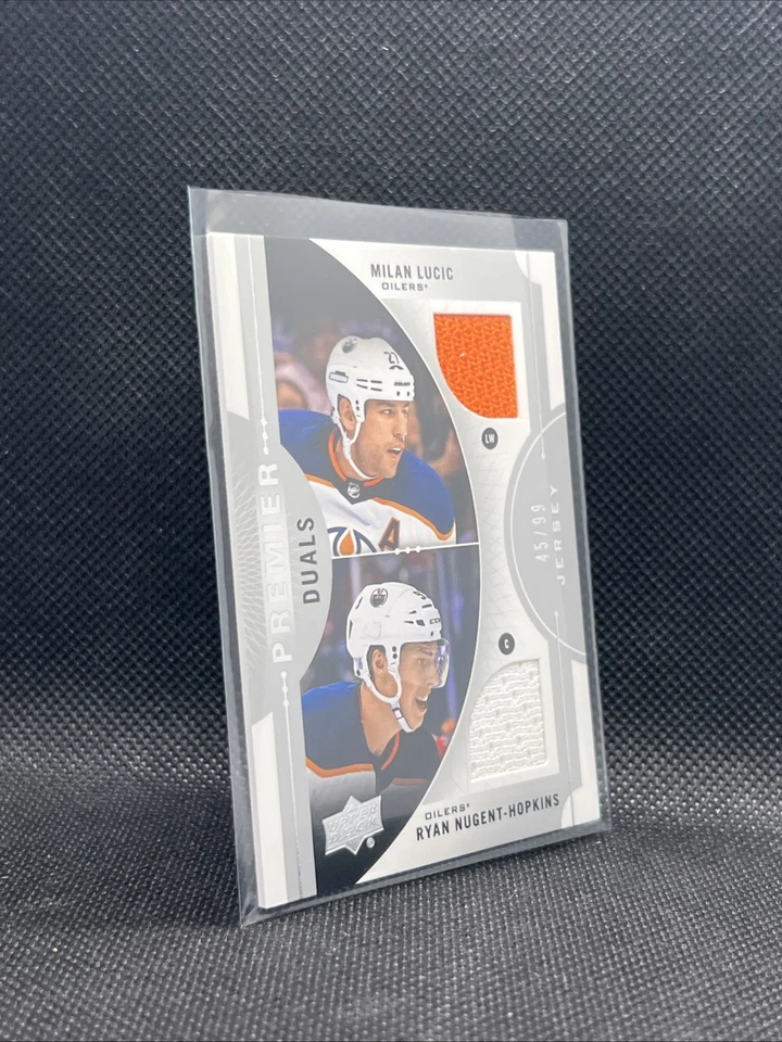 2017-18 UD Premier Duals Milan Lucic/Ryan Nugent-Hopkins Jersey Patch #45/99 - Image 2 of 4