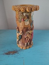 Vintage German Hand Carved Candle By John Gunter Man Singing To Woman