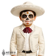 Mexican bow tie mariachi charro infant to toddler Red tie with silver accents