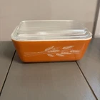 Vtg PYREX Autumn Harvest Wheat Refrigerator Dish 502-B With Lid Made In USA