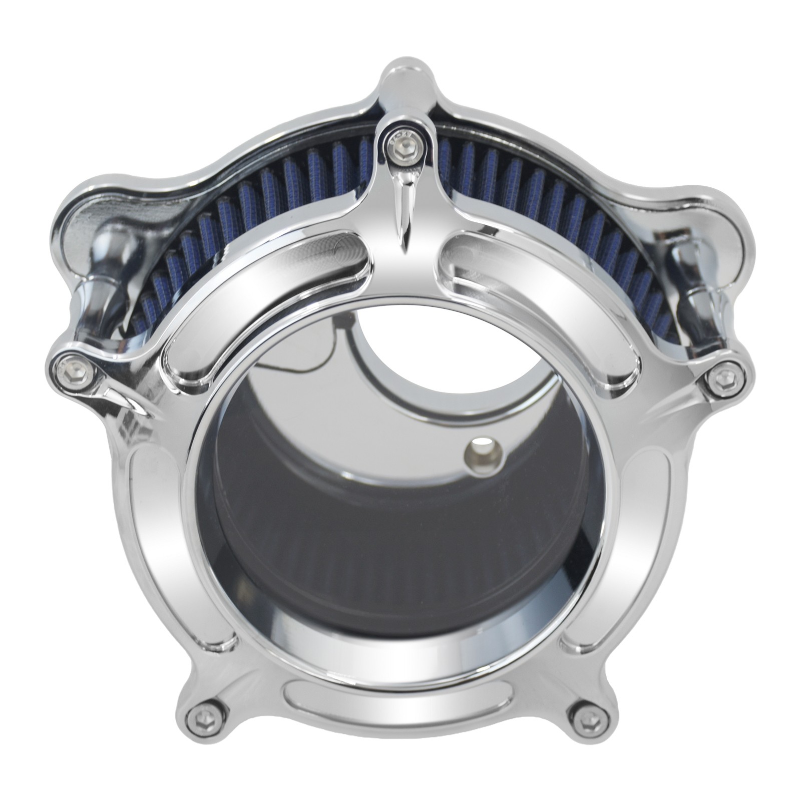 Clear Chrome Air Filter Blue Intake For Harley 17-2025 Touring Road Street Glide