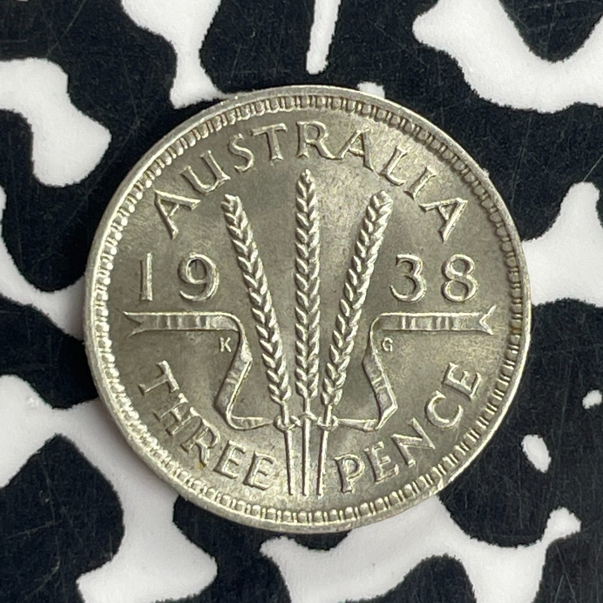 1938 Australia 3 Pence Threepence Lot#T8471 Silver! High Grade