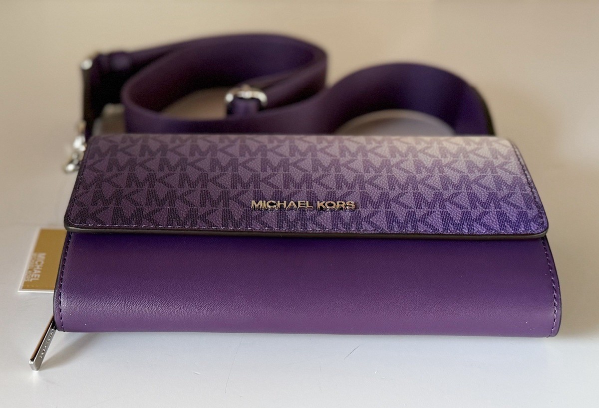 Michael Kors Jet Set Item Large Zip Around Wallet Crossbody Bag MK