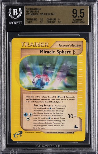 2003 POKEMON SKYRIDGE #130 MIRACLE SPHERE B-REVERSE FOIL BGS 9.5