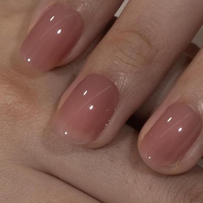 Soft Gel Extra Short Press on Nails, 30Pcs Honey Peach Pink Oval Acrylic Fake 