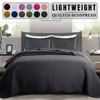 Quilted Bedspread Reversible 3 Piece Quilt Coverlet Bedding Set Queen King Size