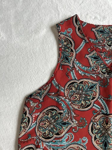 Cato Damen mehrfarbig Paisley V-Ausschnitt ärmellos Bluse Top Größe XL EUC - Bild 9 von 14