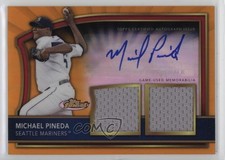 2011 Finest Orange Refractor Rookie Dual Relics 96/99 Michael Pineda Auto 1o2