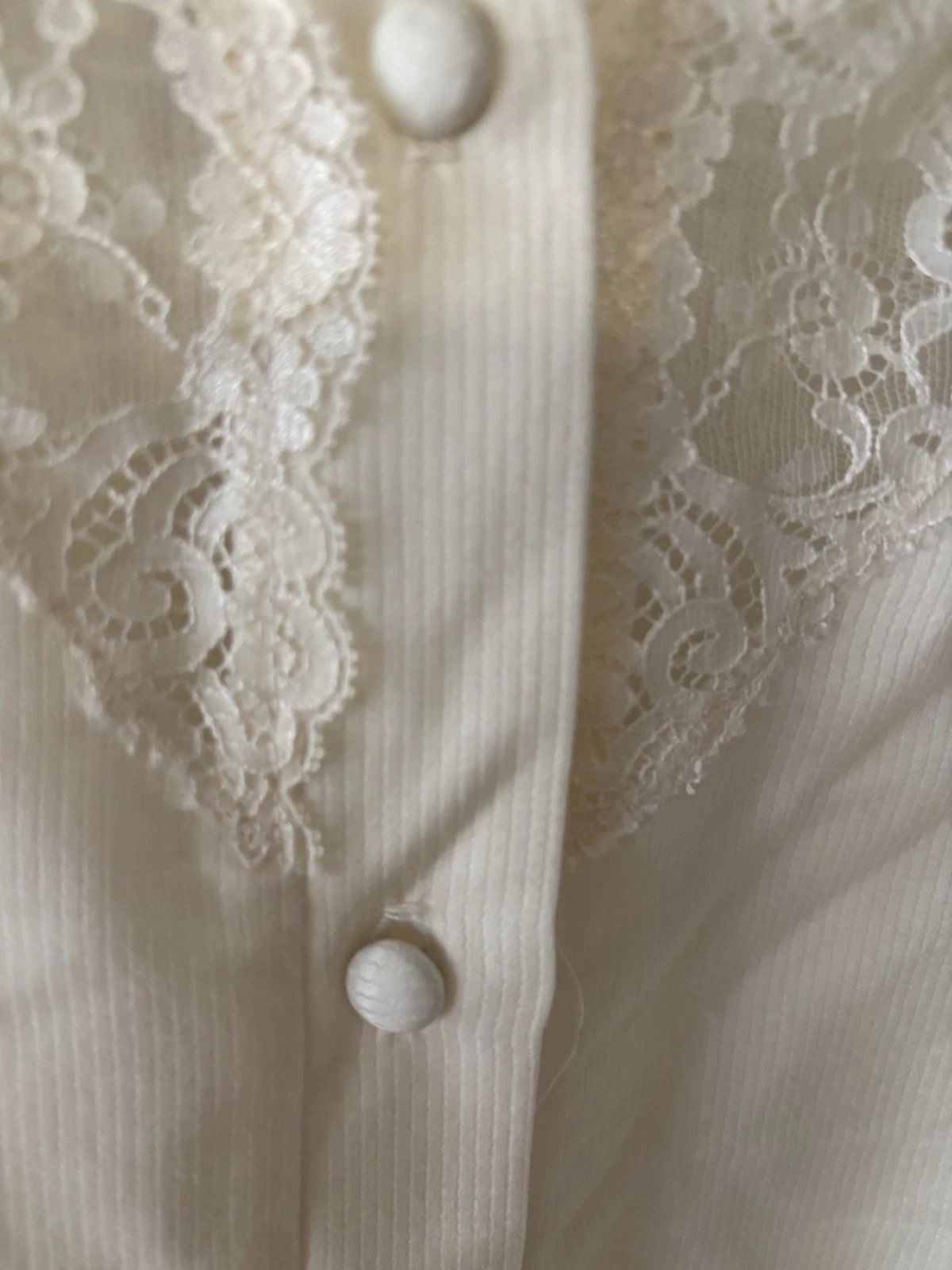 valentino intimo M camicia da notte lunga cotone uncinetto avorio abito vintage leggero