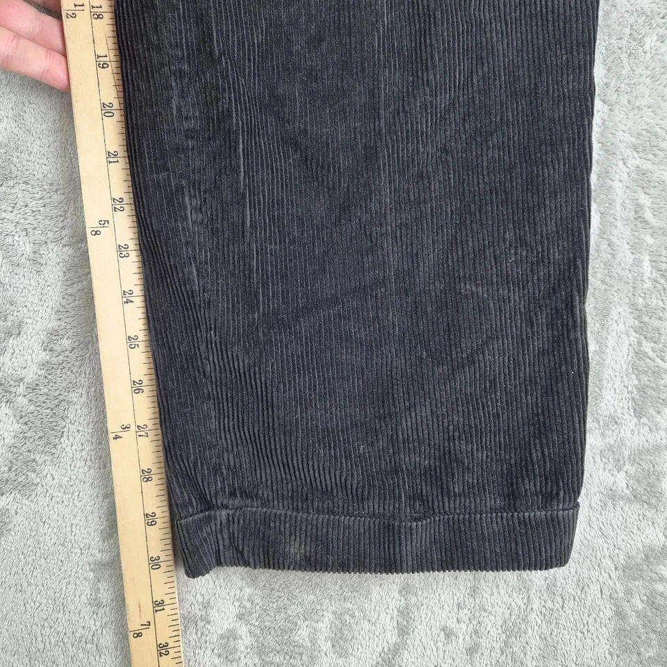 Pantalones Canali Proposta para Hombres Negros Pana Plisados Sueltos Dobladillo con Puños Hechos en Italia Foto 4 de 4