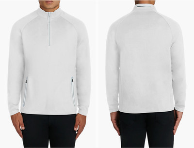 Bugatchi White Half-Zip  Mock Neck Size Small $149