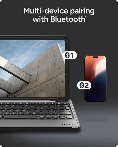 ZAGG RUGGED BOOK iPad 11" (A16)/ 10.9" (Gen 10) Custodia Tastiera Wireless - Foto 8 di 11