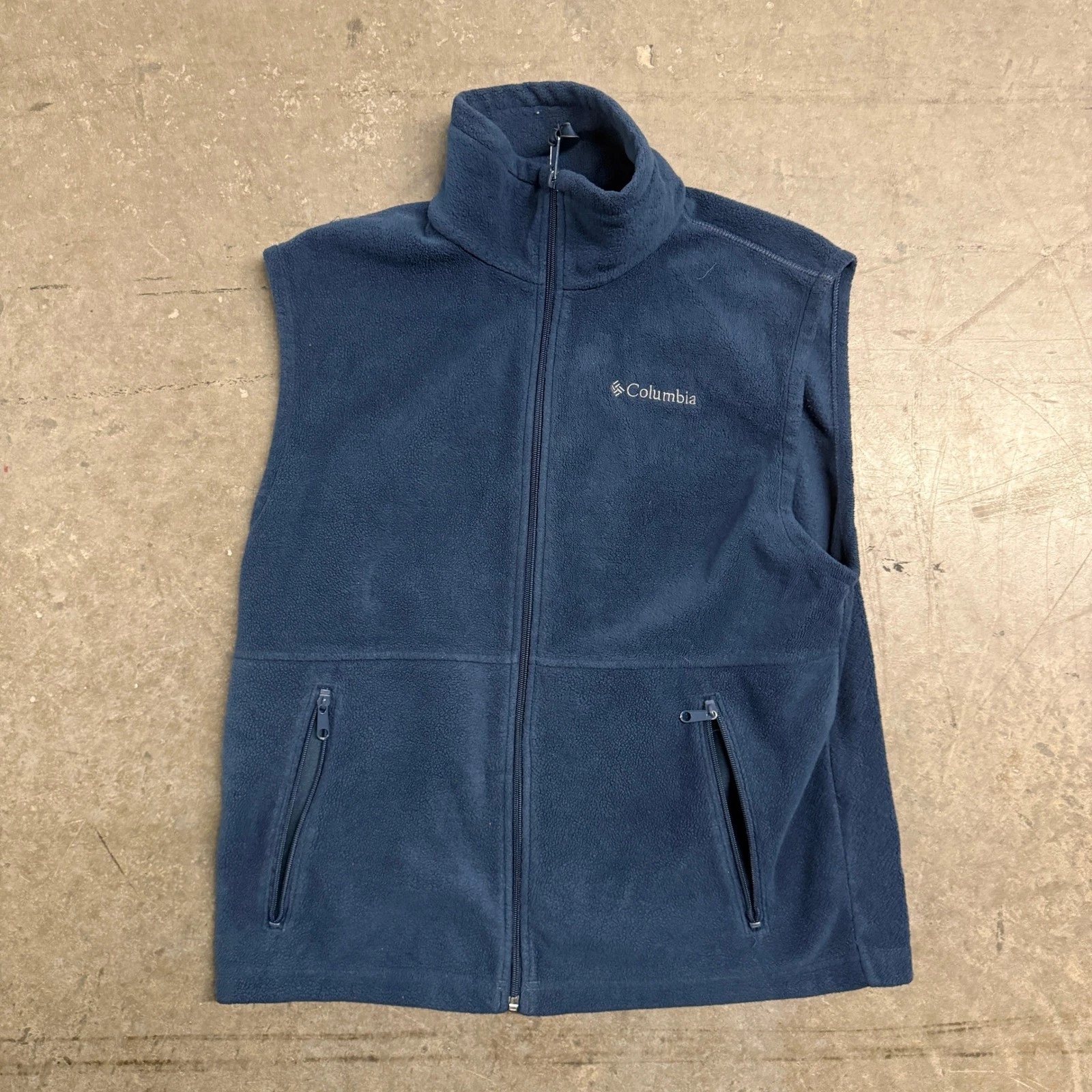 Columbia Mens Steens Mountain Fleece Vest Navy Blue Full Zip Size M