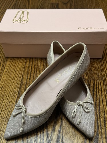 Pretty Ballerinas Pointed Toe Ballet Flats light pink glittery with bow Size 36 - Afbeelding 10 van 14