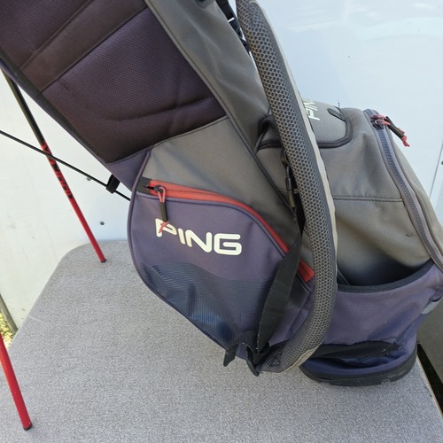 Ping Hoofer 14 stand bag/ Cart Bag, Red / Navy / Grey, Nice - Picture 10 of 15