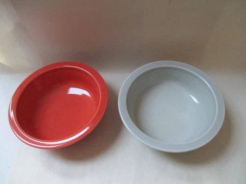 Fiesta Persimmon and Pearl Gray 8-3/8" Serving Bowls
