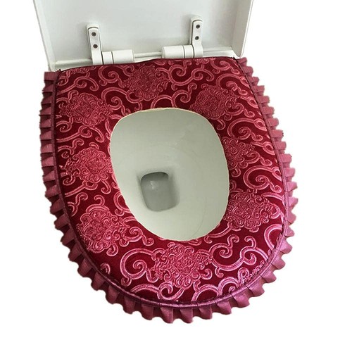 Warm Toilet Seat Cover Washable Bathroom Closestool Pad Mat with Zipper